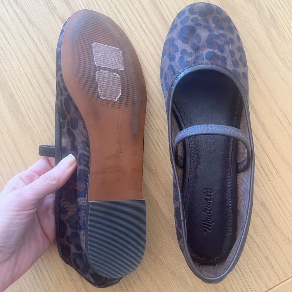 Madewell Greta Leopard Mesh Ballet Flats 7 - Picture 5 of 5